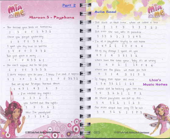 Not Angka Lagu Payphon Maroon 5 Pianika Recorder Keyboard Suling Chord Piano