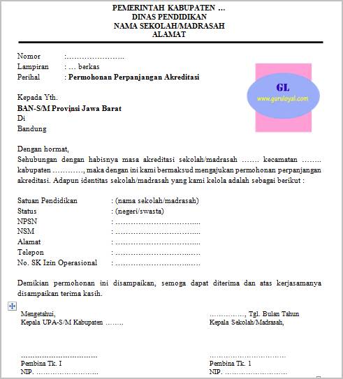 Contoh Surat Keterangan Akreditasi Sekolah Contoh Surat