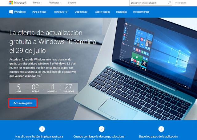 Solo quedan cinco días para poder actualizar gratuitamente a Windows 10.