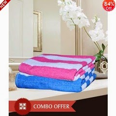 HandloomWala Men & Women King Size Bath Towel Combo just for Rs.208 Only Including Shipping Charges at Shopclues