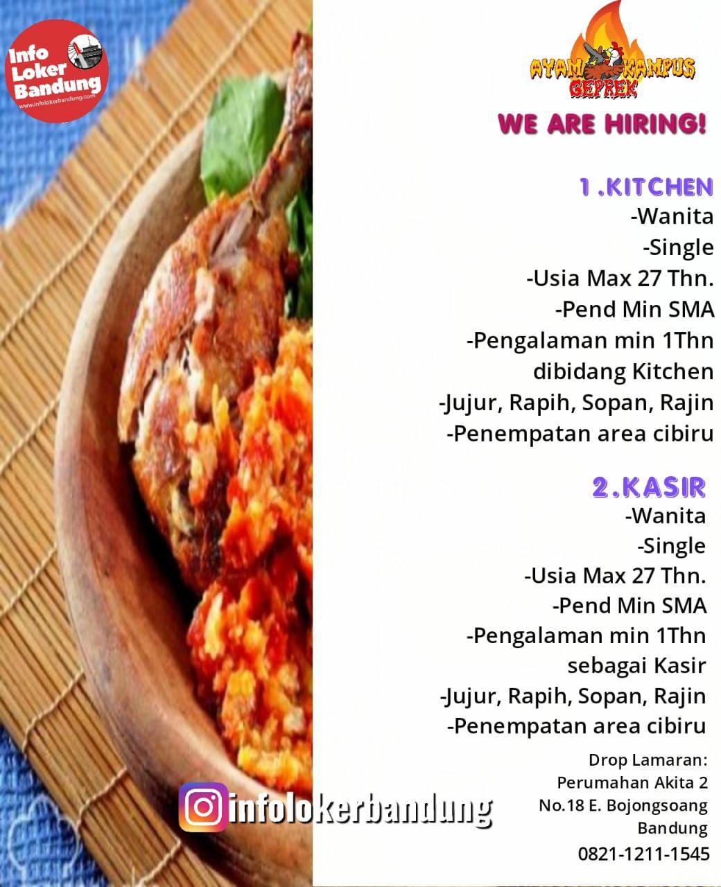 Lowongan Kerja Ayam Geprek Kampus Indonesia Bandung Maret 2019 Info Loker Bandung 2020