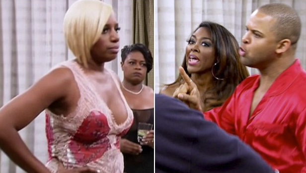 between Real Housewives of Atlanta rivals Kenya Moore and NeNe Leakes as Ke...