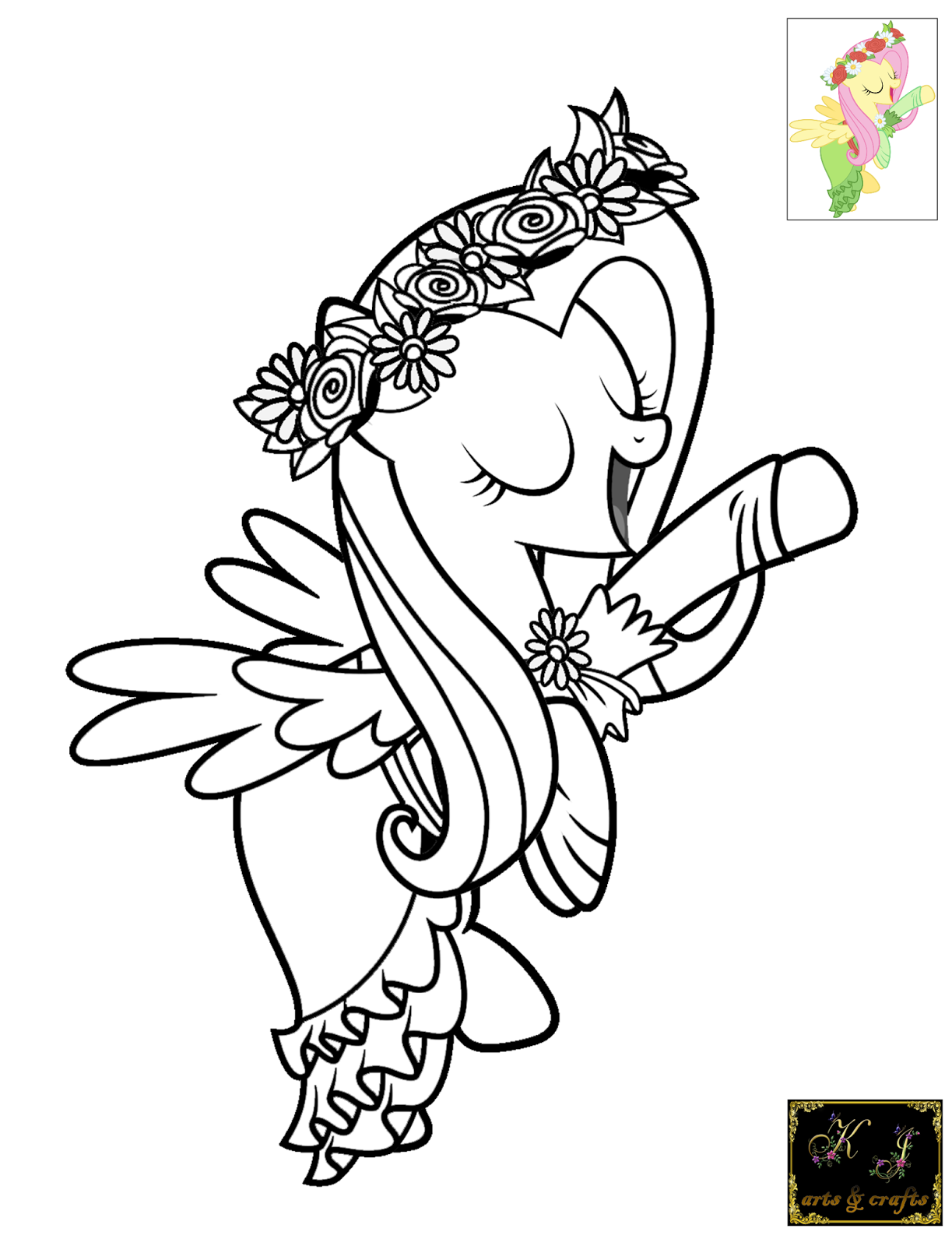 My Little Pony Fluttershy Coloring Page - Coloring and Drawing