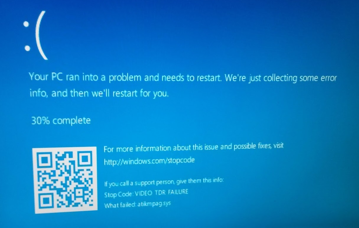 Fix for atikmpag.sys / Video TDR Failure error windows 10 [SOLVED]