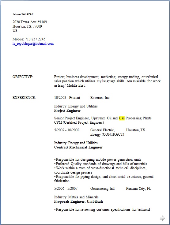 project engineer resume pattern in word format free download computer science intern resumes