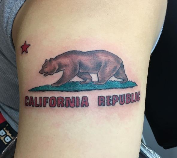 california tattoos bear tattoo state republic flag word tattoosboygirl inked suit better below would than looking flowers