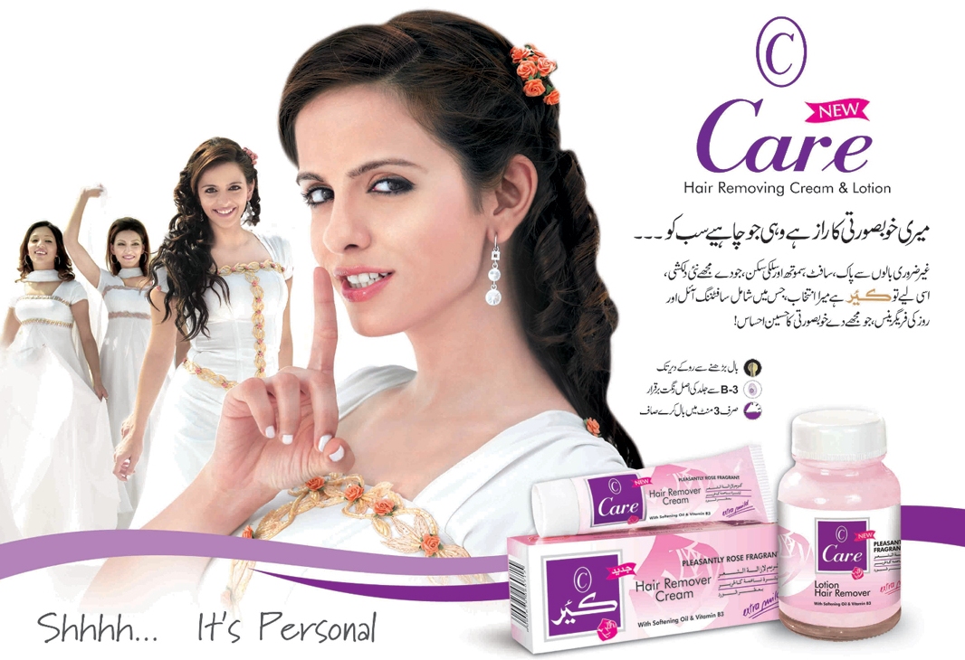 Advertising in Pakistan Care Hair Removing Cream & Lotion