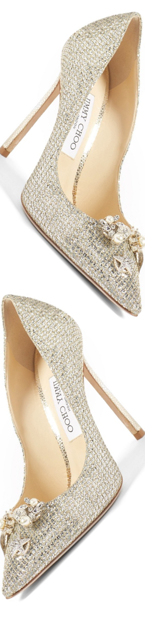 Jimmy Choo Jasmine Crystal Brooch Embellished Pump