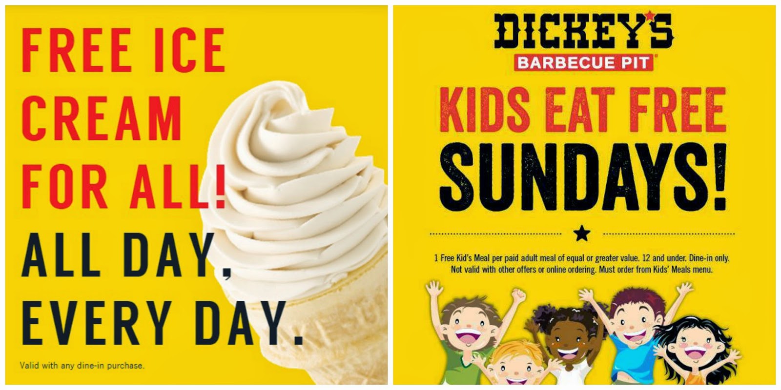 coupon, discount, review, restaurant, BBQ, fast casual, Detroit, Ferndale, Big Yellow Cup club, kids eat free, free, free ice cream, Dickey's
