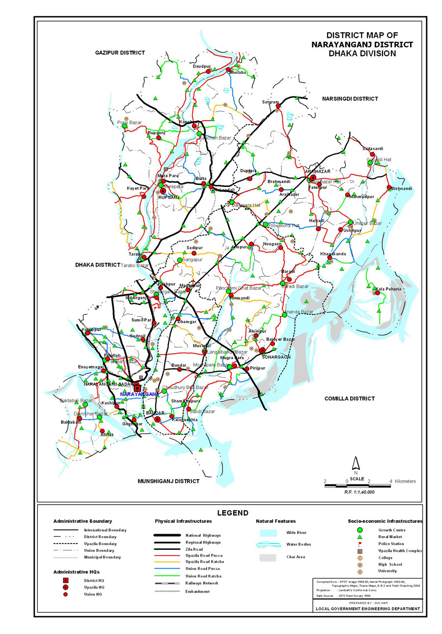 Narayanganj District Map Bangladesh