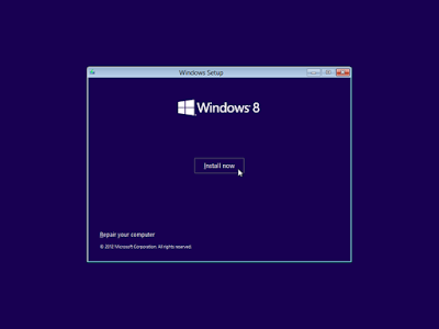 Hasil gambar untuk tampilan install now windows 8