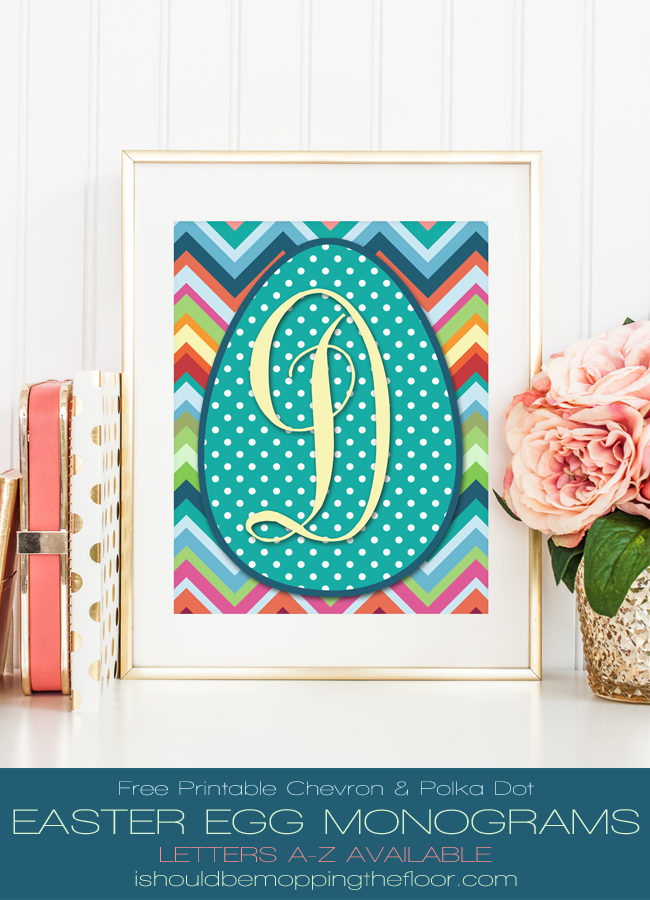Free Printable Easter Egg Monograms | Letters A-Z Available | Instant Downloads