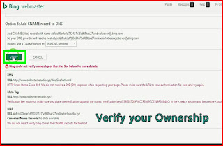Verify your site to Bing Webmaster tools Verify your site to Bing Webmaster tools