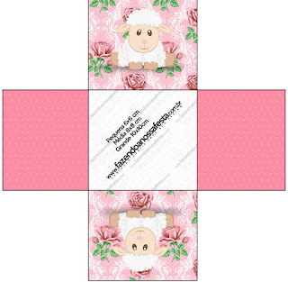 Ovejita en Shabby Chic de Rosas Rosadas: Cajas para Imprimir Gratis. Ovejita en Shabby Chic de Rosas Rosadas: Cajas para Imprimir Gratis.