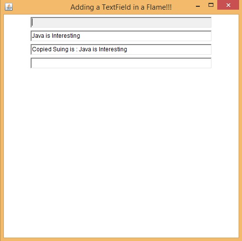 Java Programing: Program to use various methods of TextField.