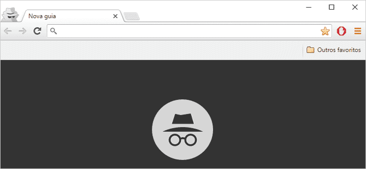 Modo anônimo do navegador sem barra escura no chrome