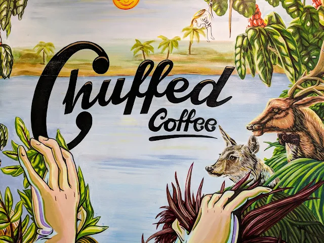 Chuffed coffee logo in Auckland New Zealand