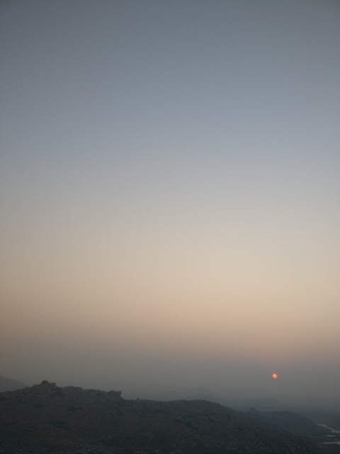 Sunrise at Anjaneya Hill at Hampi