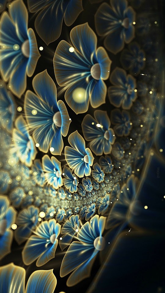 3D Abstract Flowers Galaxy Note HD Wallpaper