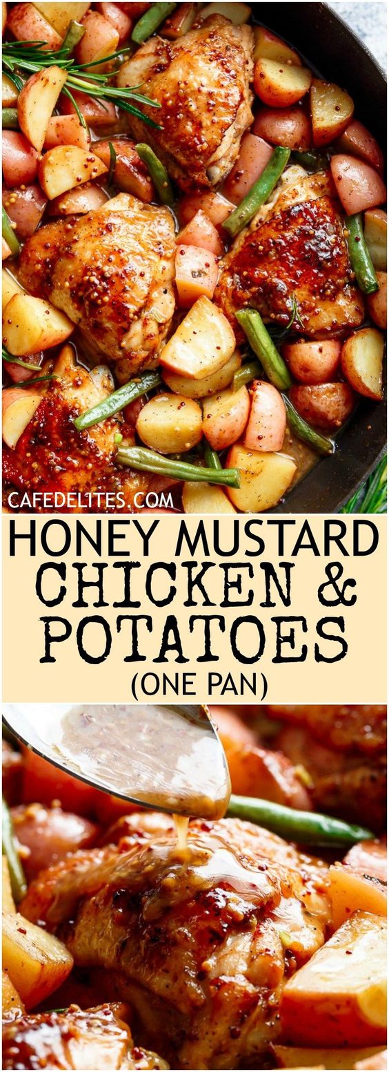 Honey Mustard Chicken & Potatoes (one pan) #honey #mustard #chicken #chickenrecipes #potatoes #onepan #healthyrecipes #healthyfood Honey Mustard Chicken & Potatoes (one pan) #honey #mustard #chicken #chickenrecipes #potatoes #onepan #healthyrecipes #healthyfood