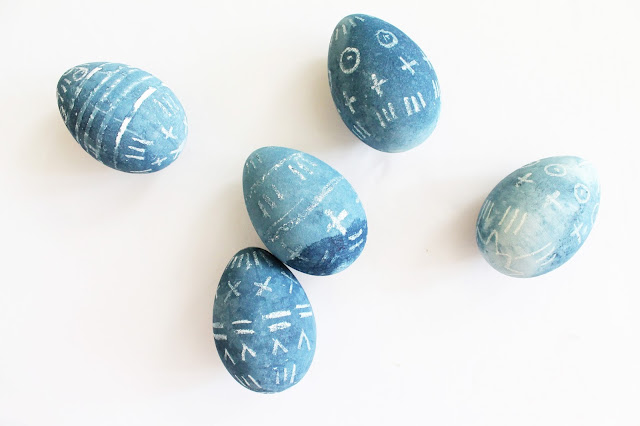 Indigo Dyed Easter Eggs 