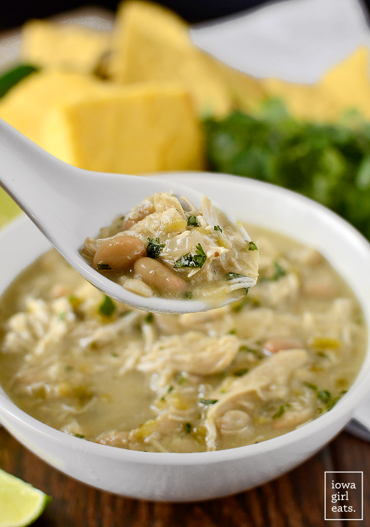 Crock Pot White Chicken Chili from Iowa Girl Eats - Slow Cooker or ...