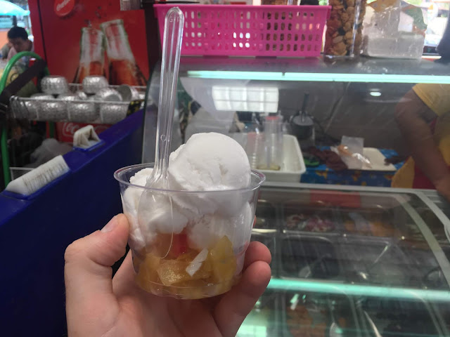a scoop of Thai coconut ice cream