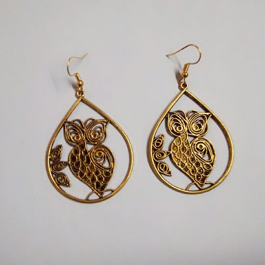 Golden Oxidised earrings DJ006