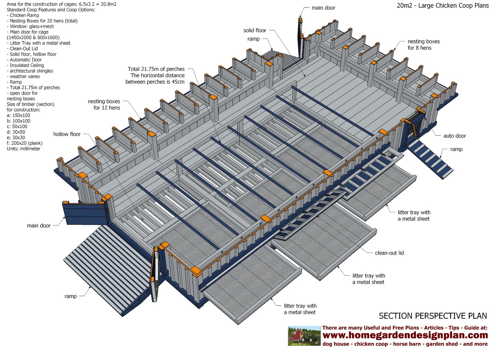 home garden plans: L310 - Large chicken coop plans ...