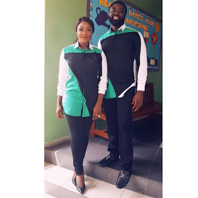 Mercy Johnson and hubby Odi Okojie step out in matching outfits