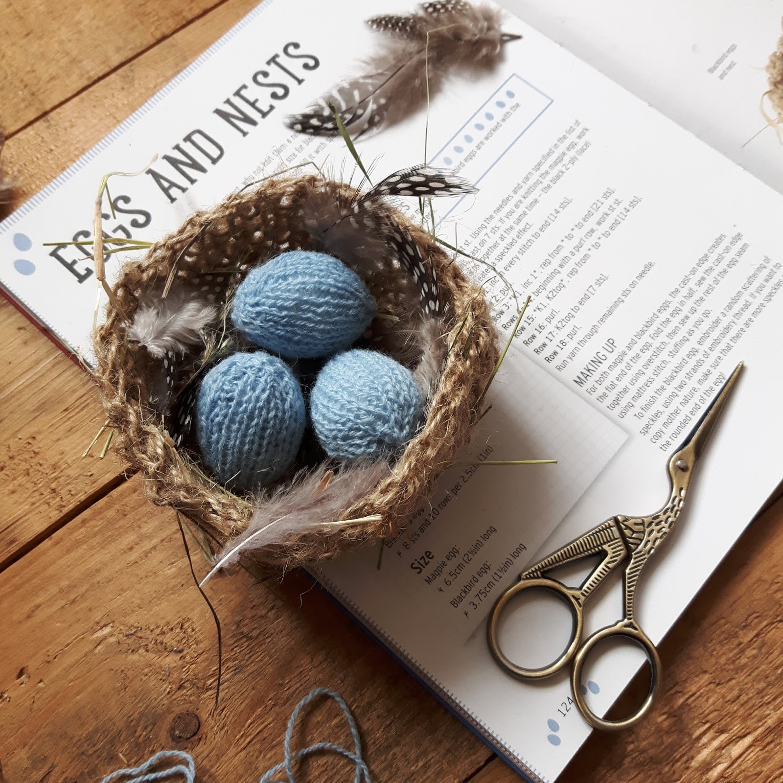 Knit for Victory Knitted nest and eggs