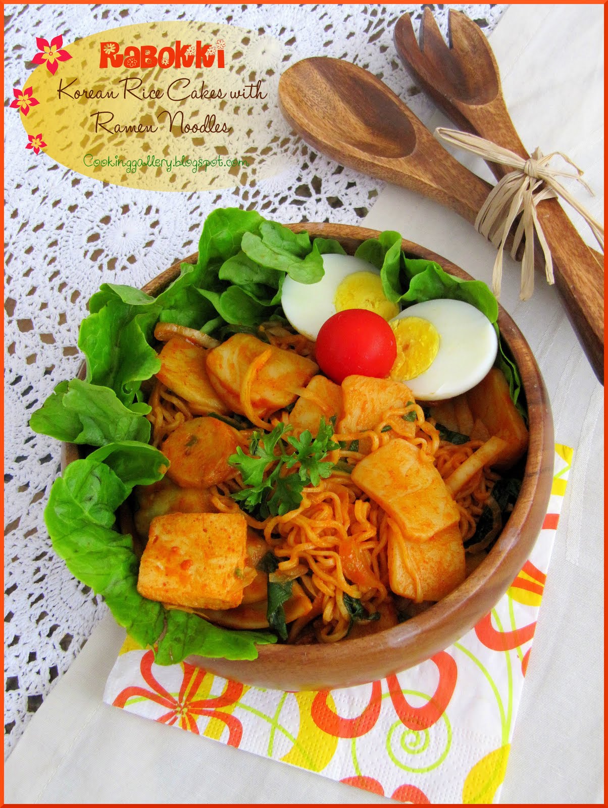 Rabokki Korean Rice Cakes with Ramen Noodles Cooking Gallery