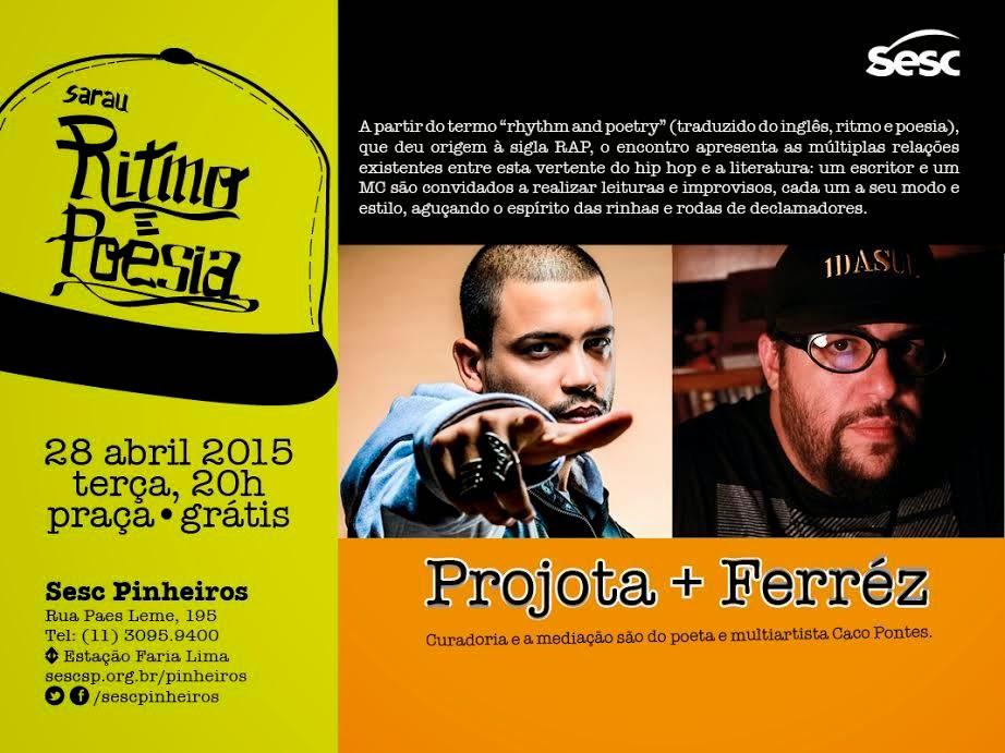 Sarau Ritmo e Poesia com Ferréz, Projota e Lews Barbosa