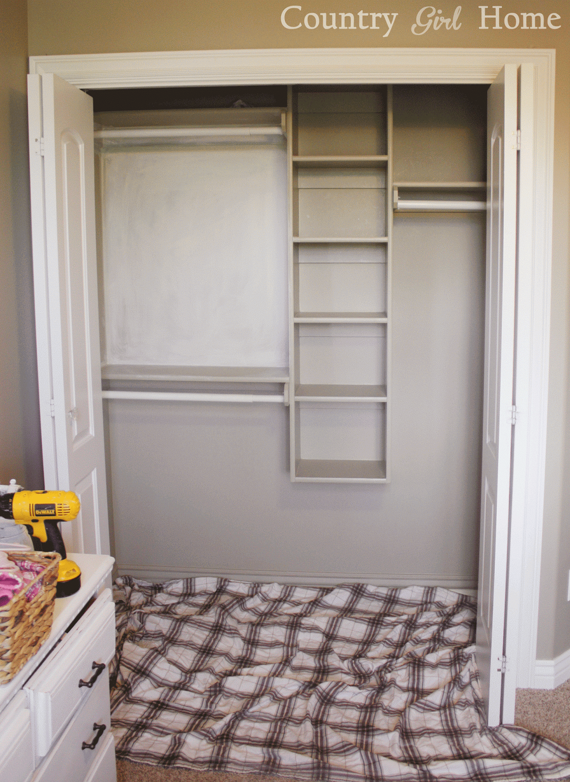 COUNTRY GIRL HOME Brighten up your closet by painting it white.