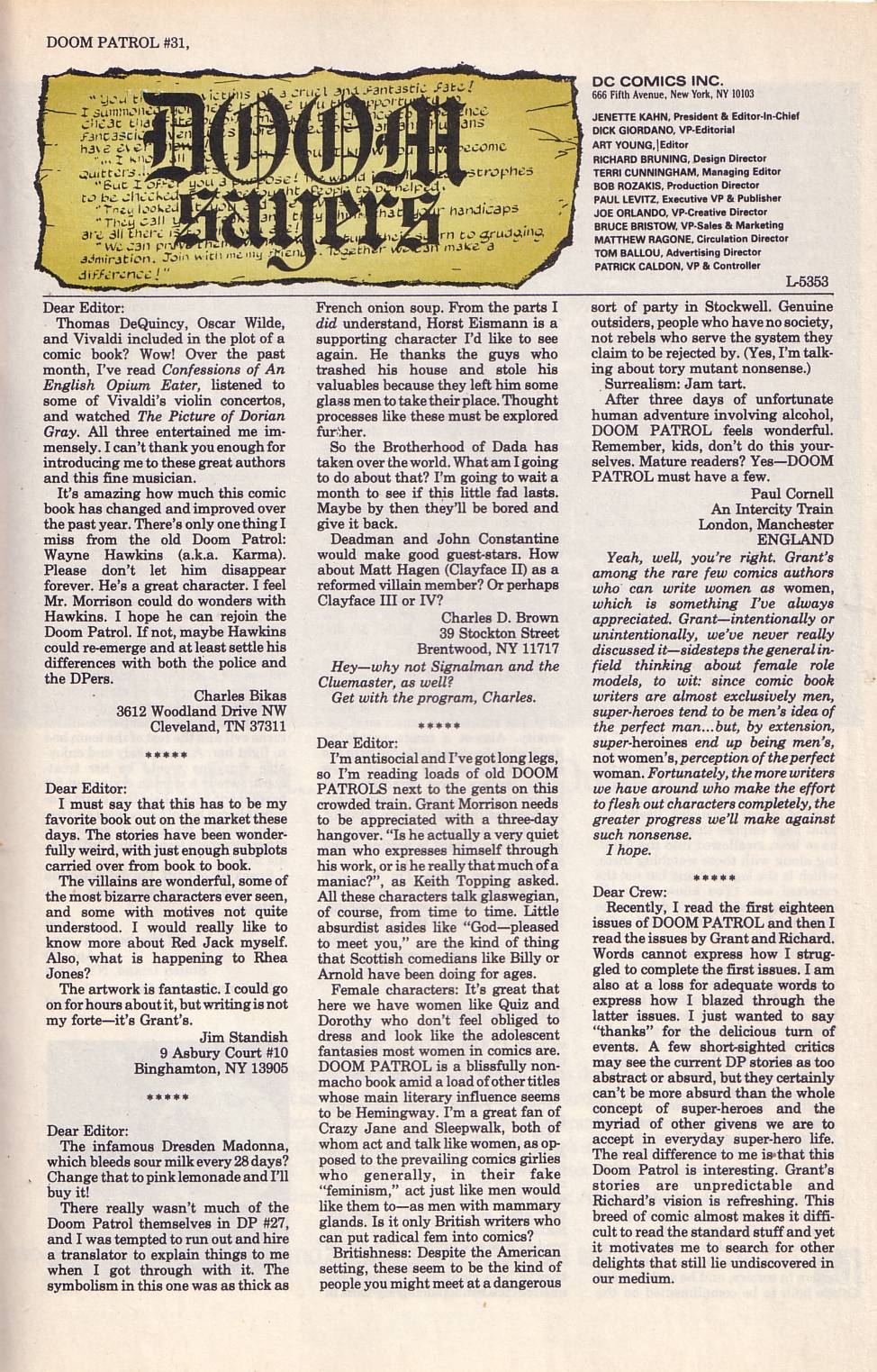 Read online Doom Patrol (1987) comic -  Issue #31 - 27