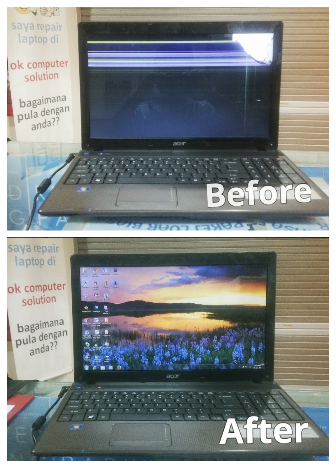 Apa yang patut dilakukan apabila skrin laptop rosak.