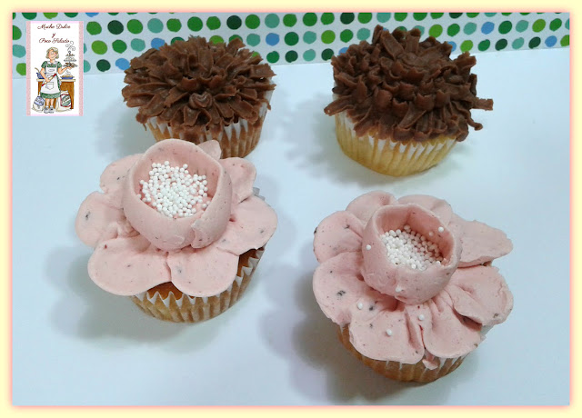 Cupcake De Vainilla Muy Floreados
