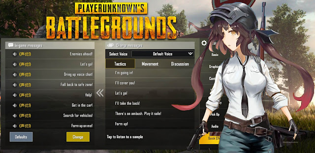 Mengubah Quick Chat ke Bahasa Jepang Dan Korea di PUBG Mobile