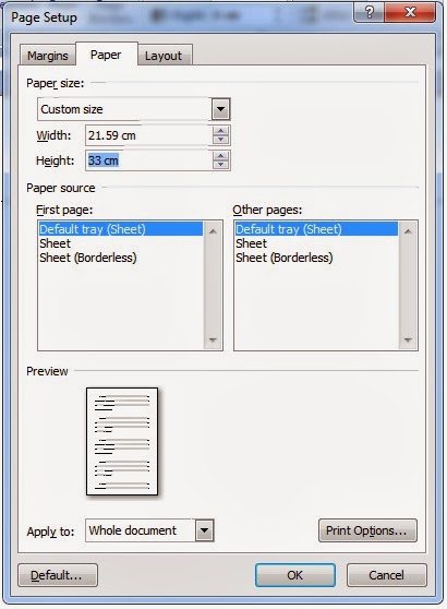 Mengatur Ukuran Ketas Pada Microsoft Office Word 2007
