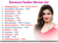 raveena tandon movies list debut film patthar ke phool, divya shakti, kshatriya, ek hi raasta, dilwale, insaniyat, imtihaan, laadla, andaz apna apna etc. photo