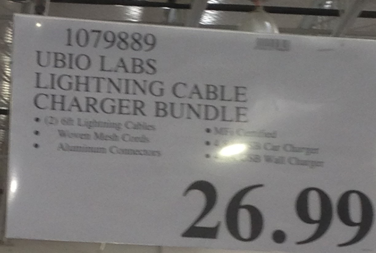 Ubio Labs Lightning Cable Charging Kit Costco Weekender