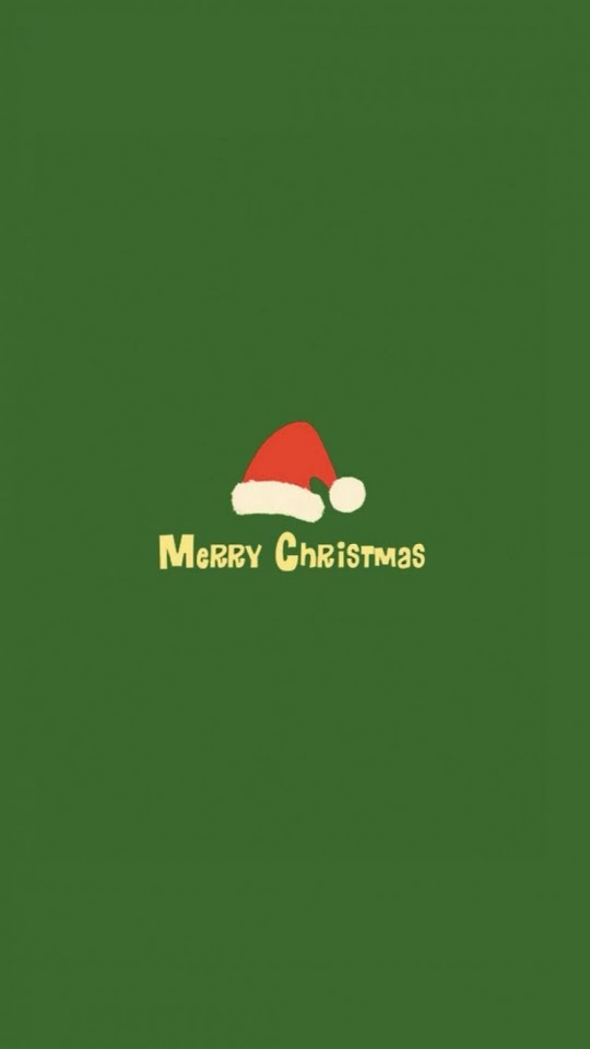 Minimalistic Merry Christmas Red Hat Green  Galaxy Note HD Wallpaper