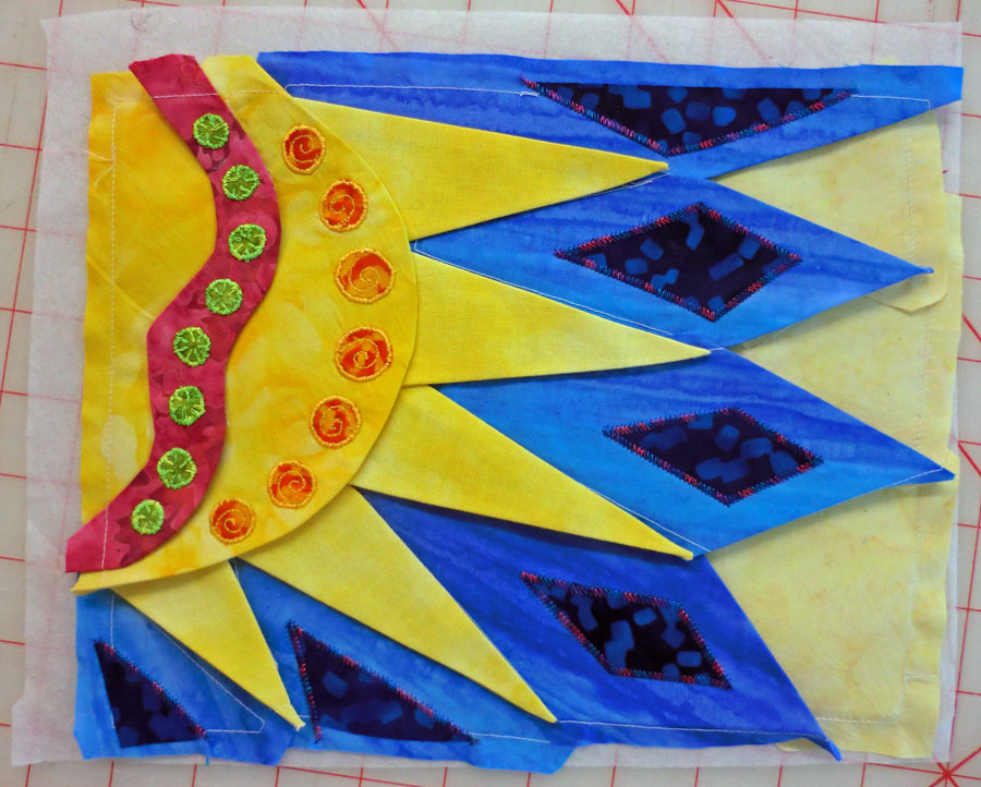 Quilt Whimsy Quilting Arts Challenge Quilt Continues.