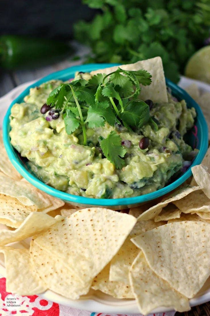 Pineapple and Black Bean Guacamole by Renee's Kitchen Adventures - A healthy snack or appetizer recipe for Cinco de Mayo or any occasion