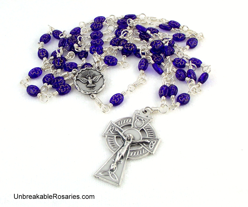 Unbreakable Rosaries Holy Spirit Rosary Beads With Celtic Crucifix by