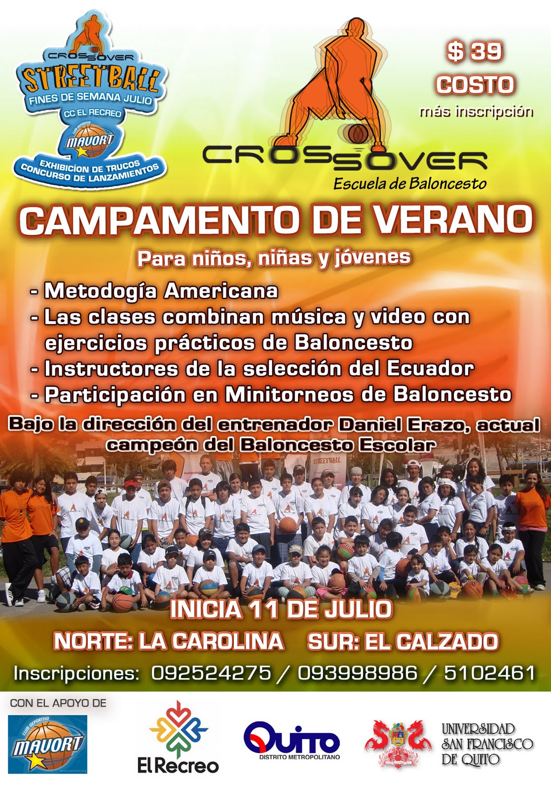 Crossover Streetball: Campamento de Verano de Baloncesto para chicos y  chicas de 6 a 18 años, inicia: 11 de Julio - Noticias USFQ