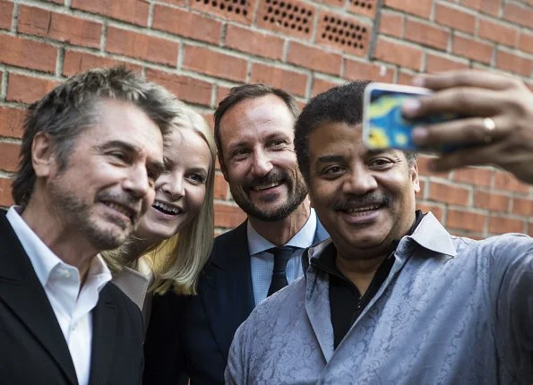 Crown Prince Haakon, Princess Mette-Marit, Jean-Michel Jarre and Neil de Grasse Tyson attend Starmus Festival 2017.Stephen Hawking Medal