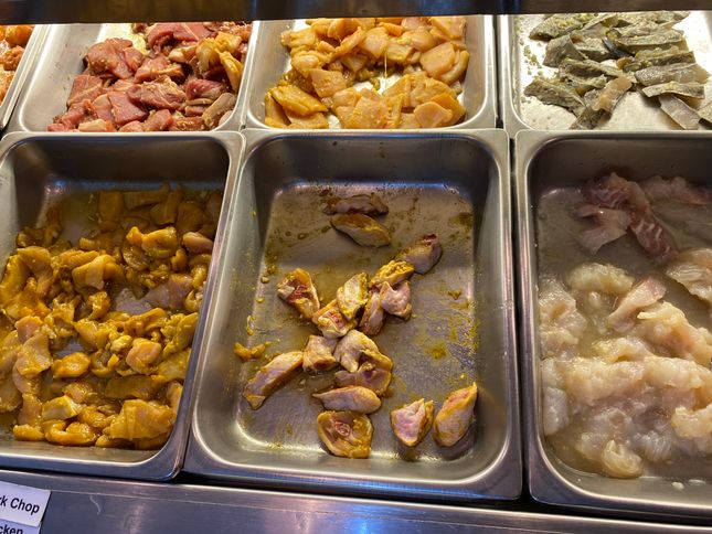 Chicken and seafood at Tong Yang Shabu-Shabu