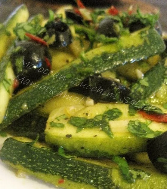شلادة الكورجيت/Moroccan Zucchini Salad /Cooked Moroccan Salad of