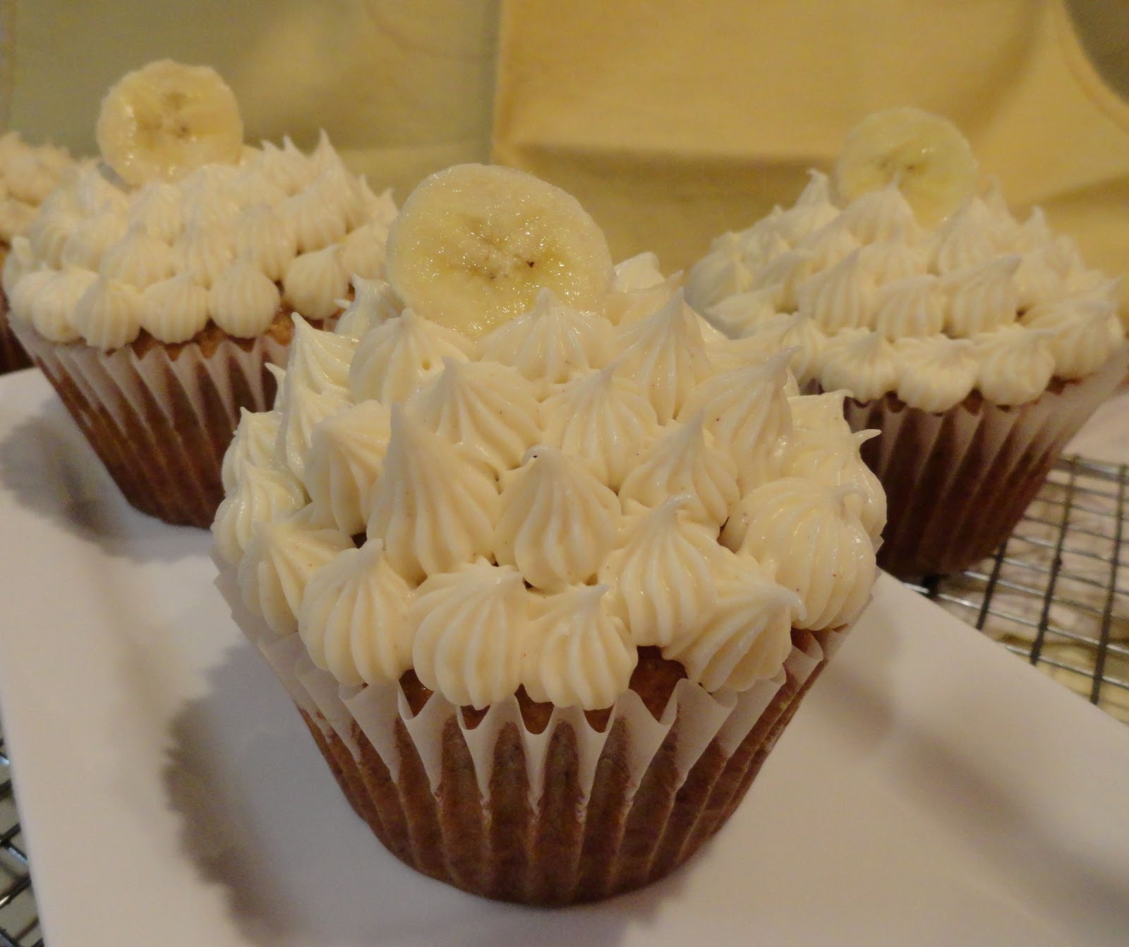 The Cookie Scoop Banana Cupcakes with Cream Cheese Frosting